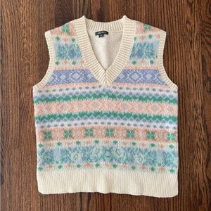 wild fable pastel colors Cream Knit Sweater vest  - medium